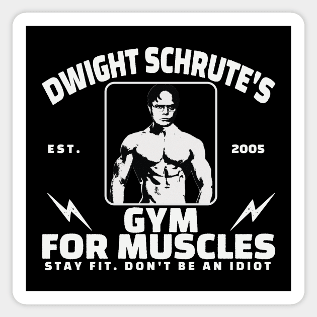 Dwight Schrute's Gym For Muscles Sticker by BrutalGrafix Studio